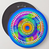 Abstract draaiend wiel ronde button 6,0 cm (Voorkant /achterkant)