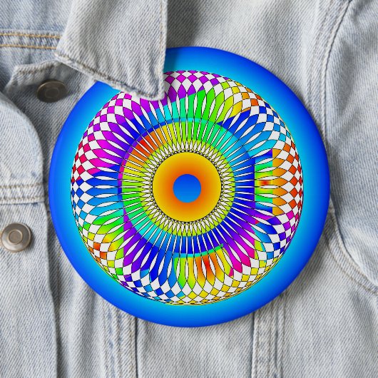 Abstract draaiend wiel ronde button 6,0 cm (In situ)