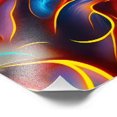 Abstract Draaiing Blauw Rode Vlammen Foto Afdruk (Hoek)