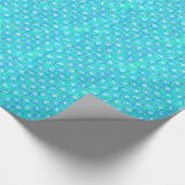 Abstract draaipatroon - Blauw, Jade Green & White Cadeaupapier (Hoek)