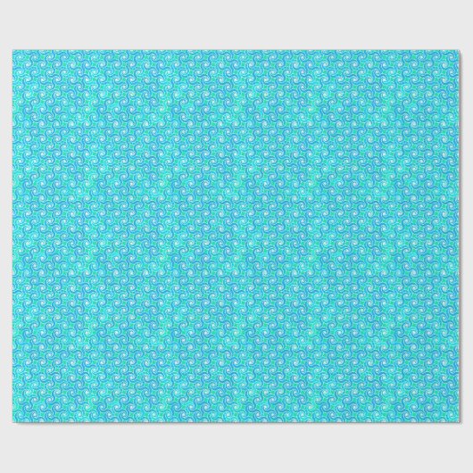 Abstract draaipatroon - Blauw, Jade Green & White Cadeaupapier (Vlak)