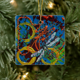 Abstract Dragonfly Ornament