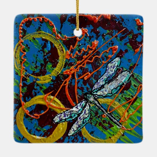 Abstract Dragonfly Ornament (Achterkant)