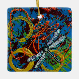 Abstract Dragonfly Ornament
