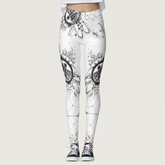 Abstract Dragonfly Pattern Yoga Leggings (Voorkant)