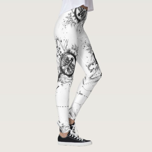 Abstract Dragonfly Pattern Yoga Leggings (Rechts)