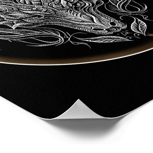 Abstract Drakenhoofd in Esthetisch Poster (Hoek)