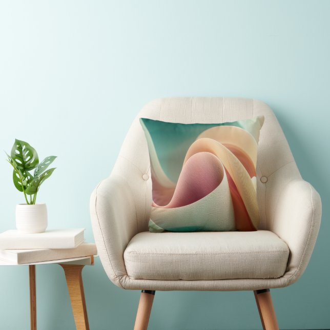Abstract Drapery with Pastel Gradient Flow Kussen (Stoel)