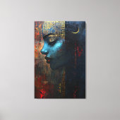 Abstract drawing of girl's canvas afdruk (Voorkant)