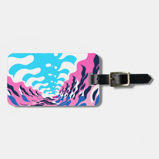 Abstract Dream Wave – Vibrant Surreal Flow Bagagelabel (Voorkant horizontaal)