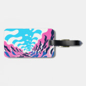 Abstract Dream Wave – Vibrant Surreal Flow Bagagelabel (Achterkant horizontaal)
