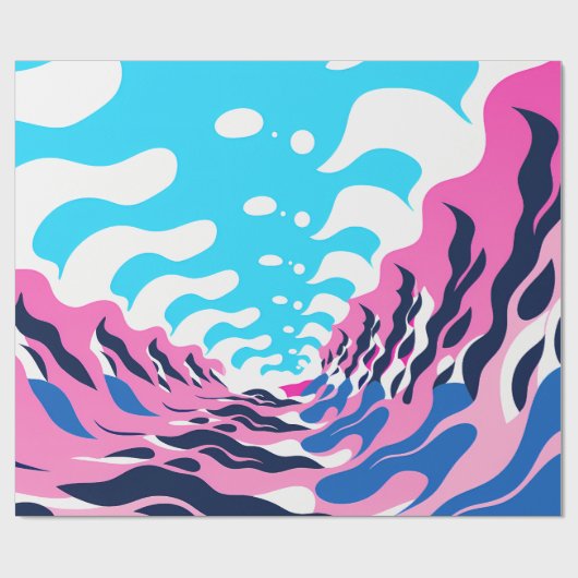Abstract Dream Wave – Vibrant Surreal Flow Cadeaupapier (Vlak)