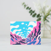 Abstract Dream Wave – Vibrant Surreal Flow Feestdagenkaart (Staand voorkant)