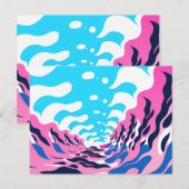 Abstract Dream Wave – Vibrant Surreal Flow Feestdagenkaart (Voorkant / Achterkant)