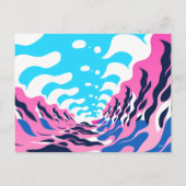 Abstract Dream Wave – Vibrant Surreal Flow Feestdagenkaart (Achterkant)