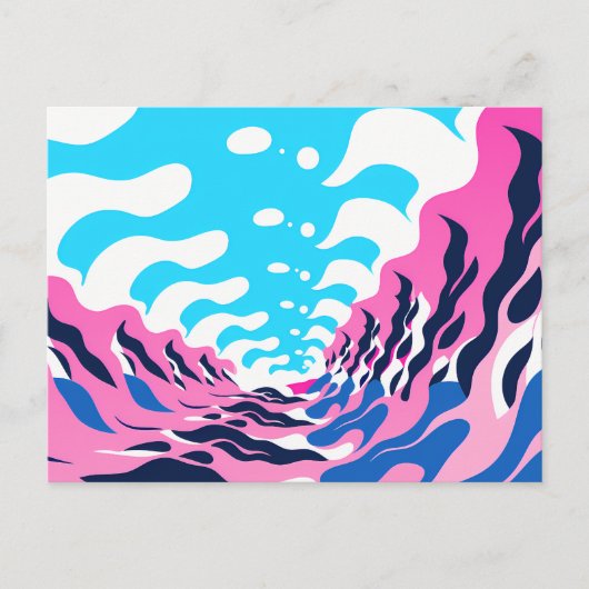 Abstract Dream Wave – Vibrant Surreal Flow Feestdagenkaart (Voorkant)