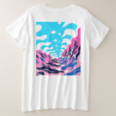 Abstract Dream Wave – Vibrant Surreal Flow Grote Maat T-shirt (Design achterkant)