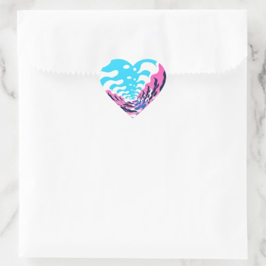 Abstract Dream Wave – Vibrant Surreal Flow Hart Sticker (Tas)
