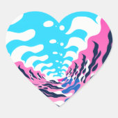 Abstract Dream Wave – Vibrant Surreal Flow Hart Sticker (Voorkant)