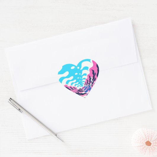 Abstract Dream Wave – Vibrant Surreal Flow Hart Sticker (Envelop)