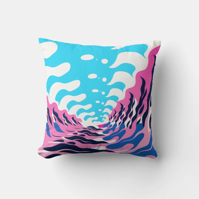 Abstract Dream Wave – Vibrant Surreal Flow Kussen (Voorkant)