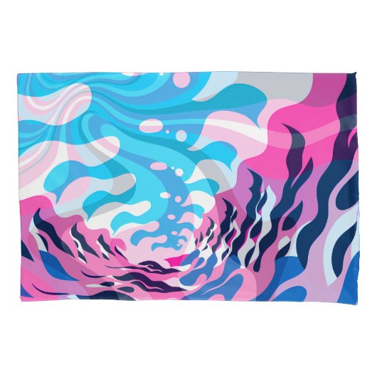Abstract Dream Wave – Vibrant Surreal Flow Kussensloop (Voorkant)