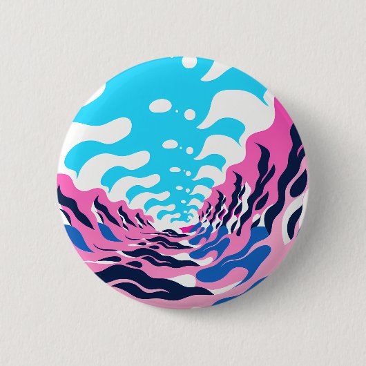 Abstract Dream Wave – Vibrant Surreal Flow Ronde Button 5,7 Cm (Voorkant)