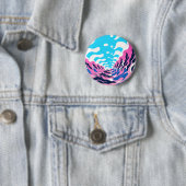 Abstract Dream Wave – Vibrant Surreal Flow Ronde Button 5,7 Cm (In situ)