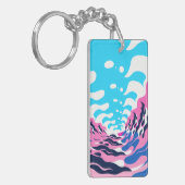 Abstract Dream Wave – Vibrant Surreal Flow Sleutelhanger (Voorkant Links)