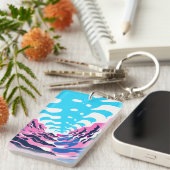 Abstract Dream Wave – Vibrant Surreal Flow Sleutelhanger (Voorkant Rechts)