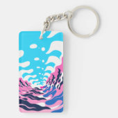 Abstract Dream Wave – Vibrant Surreal Flow Sleutelhanger (achterkant)