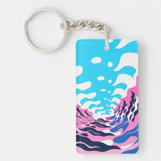 Abstract Dream Wave – Vibrant Surreal Flow Sleutelhanger (Voorkant)