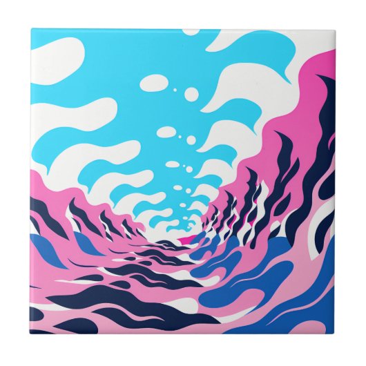Abstract Dream Wave – Vibrant Surreal Flow Tegeltje (Voorkant)