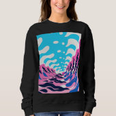 Abstract Dream Wave – Vibrant Surreal Flow Trui (Voorkant)
