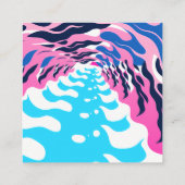 Abstract Dream Wave – Vibrant Surreal Flow Vierkante Visitekaartje (Achterkant)