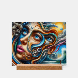 Abstract Dreamscape Ocean Serenity & Cosmic Wonder Acryl Bord