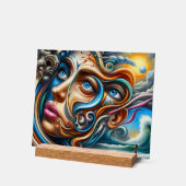 Abstract Dreamscape Ocean Serenity & Cosmic Wonder Acryl Bord (Hoek)