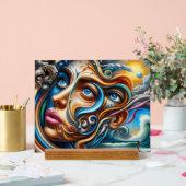 Abstract Dreamscape Ocean Serenity & Cosmic Wonder Acryl Bord (Huwelijk)