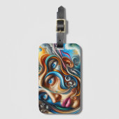 Abstract Dreamscape Ocean Serenity & Cosmic Wonder Bagagelabel (Voorkant (verticaal))