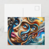 Abstract Dreamscape Ocean Serenity & Cosmic Wonder Briefkaart (Voorkant / Achterkant)