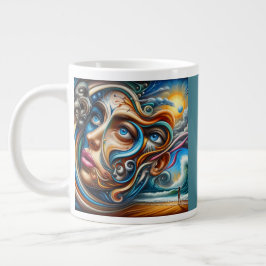Abstract Dreamscape Ocean Serenity & Cosmic Wonder Grote Koffiekop