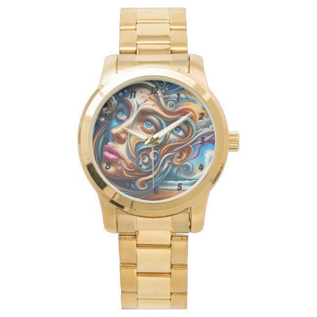 Abstract Dreamscape Ocean Serenity & Cosmic Wonder Horloge (Voorkant)