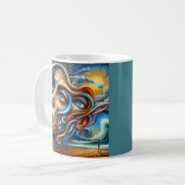 Abstract Dreamscape Ocean Serenity & Cosmic Wonder Koffiemok (Voorkant links)