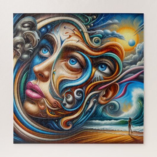 Abstract Dreamscape Ocean Serenity & Cosmic Wonder Legpuzzel (Verticaal)