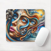 Abstract Dreamscape Ocean Serenity & Cosmic Wonder Muismat (Met muis)