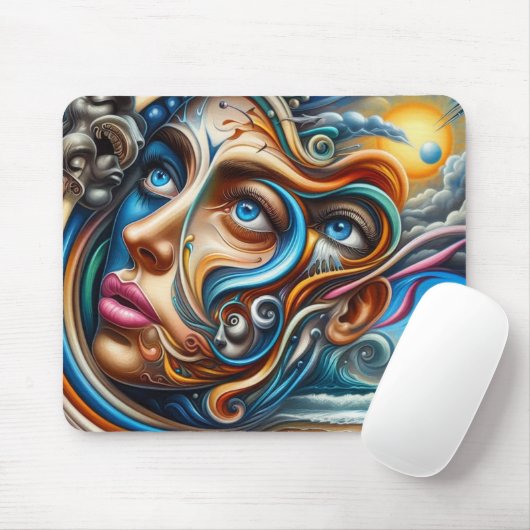 Abstract Dreamscape Ocean Serenity & Cosmic Wonder Muismat (Met muis)