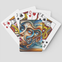 Abstract Dreamscape Ocean Serenity & Cosmic Wonder Pokerkaarten