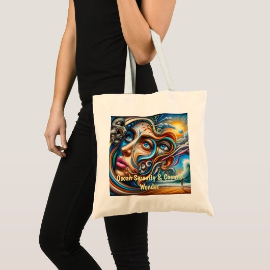 Abstract Dreamscape Ocean Serenity & Cosmic Wonder Tote Bag (Voorkant (product))