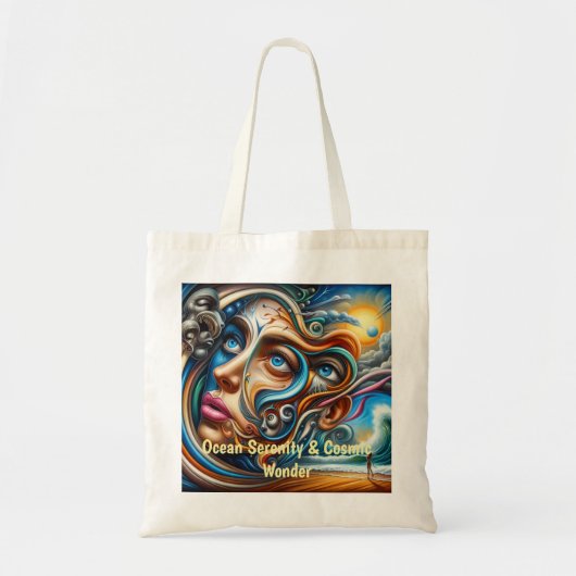 Abstract Dreamscape Ocean Serenity & Cosmic Wonder Tote Bag (Voorkant)