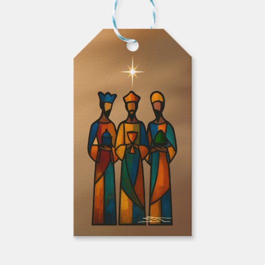 Abstract Drie Wijzen Cadeaulabel (Voorkant)